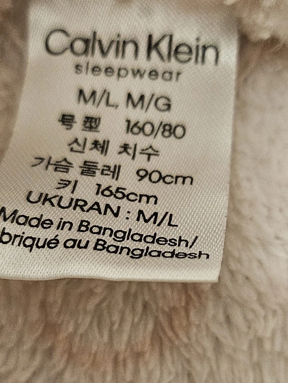 Calvin Klein Pink Logo Plush Shawl Collar Bath Robe